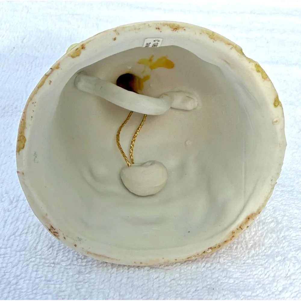 1985 Nativity Scene Porcelain Bell Jesus Mary Joseph Manger Vintage Christmas